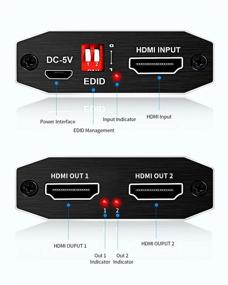 img 2 attached to 🔌 Разветвитель HDMI Koopman 1x2 - Высококачественный алюминиевый HDMI видео-разветвитель поддерживающий HDCP2.2, 3D EDID, Dolby Atmos и DTS-HD