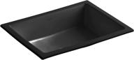 🚽 kohler 2882-7 undermount rectangular bathroom sink, 22 x 17.5 x 8.19 inches, in black/black, vitreous china logo