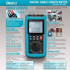 img 3 attached to 🔌 Allsun Cable Resistance Tester - Digital Electric Wire Length Meter with Ohm Resistance - Up to 30KM / 100000 ft Measurement in m㎡ (Excludes AWG)