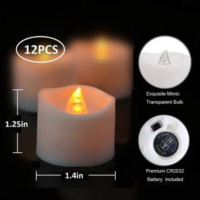 img 3 attached to 🕯️ Pack of 12 YHP Battery Operated Flameless Flickering Candles in Amber Yellow - Realistic LED Tea Lights for Weddings, Tables, Halloween, Christmas, and Festival Celebrations