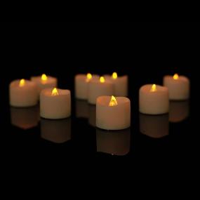 img 4 attached to 🕯️ Pack of 12 YHP Battery Operated Flameless Flickering Candles in Amber Yellow - Realistic LED Tea Lights for Weddings, Tables, Halloween, Christmas, and Festival Celebrations