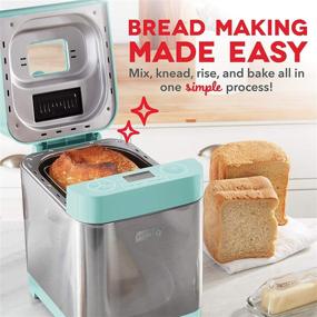 img 3 attached to 🍞 Dash Everyday Stainless Steel Bread Maker - Aqua | Programmable, 12 Settings + Gluten Free, Up to 1.5lb Loaf, Automatic Filling Dispenser