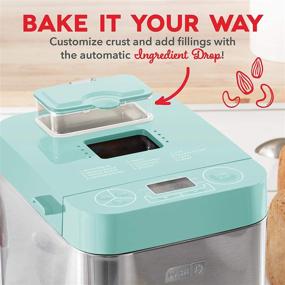 img 2 attached to 🍞 Dash Everyday Stainless Steel Bread Maker - Aqua | Programmable, 12 Settings + Gluten Free, Up to 1.5lb Loaf, Automatic Filling Dispenser