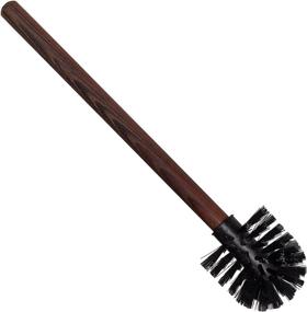 img 2 attached to Redecker German-Made Toilet Brush Set: High-Grade Nylon Brush, Oiled Thermowood Handle, Replaceable Head, Dark Coated Metal Holder with Integrated Handle and Spout