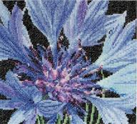 🧵 thea gouverneur counted cross stitch embroidery kit 489a with pre-sorted dmc threads, cornflower on aida - diy kit, 5.9 x 5.5 inches logo