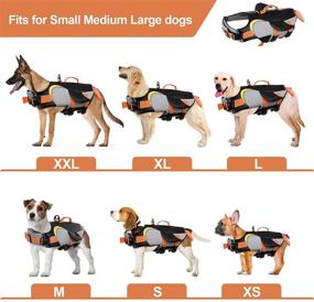 img 1 attached to 🐧 Куртка-спасатель для собак Kuoser, регулируемая, в форме пингвина - безопасность и видимость при плавании и катании на лодке, размер L
