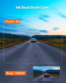 img 2 attached to 📸 Kingslim DL12 Pro 4K Mirror Dash Cam: Dual Sony Sensors, GPS Tracking, Super Night Vision, Waterproof Backup Camera and Parking Assistant