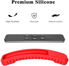 img 3 attached to 📱 MoKo Silicone Protective Case - Compatible with Apple TV 4K/4th Gen Remote, Lightweight Non-Slip-Grip, Flexible Cover for Apple TV 4K Siri Remote Controller - Red