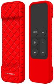 img 4 attached to 📱 MoKo Silicone Protective Case - Compatible with Apple TV 4K/4th Gen Remote, Lightweight Non-Slip-Grip, Flexible Cover for Apple TV 4K Siri Remote Controller - Red