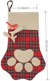 img 1 attached to 🎄 XinblueCo 2-Piece Christmas Stocking Set: Paw Stockings for Pets & Festive Fireplace Decor