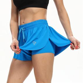 img 1 attached to 🏃 Luogongzi 2 in 1 Flowy Running Shorts: Gym, Yoga, Athletic, Biker, Exercise Skirts for Women - Comfy, Spandex, Summer Lounge Wear