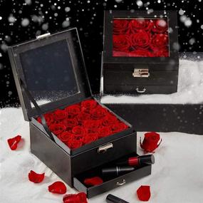 img 1 attached to Preserved Roses in a Box - Long Lasting Real Rose Arrangement! 🌹 Perfect Gift for Her - 16 Red Roses That Stay Fresh for 365 Days!