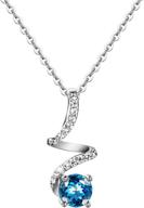 carleen solid sterling silver natural blue topaz gemstone pendant necklace with clear cz, small simulated diamond. ideal for daily wear, gifts, jewelry for women and girls. logo