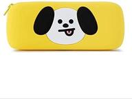 📒 yellow silicone pencil case pouch bag - bt21 chimmy character, cute stationery organizer logo