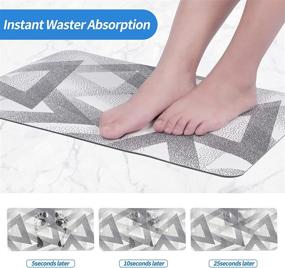 img 2 attached to 🛁 Gray Diatomite Bath Mat, Fast-Drying Earth Mat - Soft, Nonslip, Absorbent Shower, Kitchen, Bathroom Floor - 23.6 X 15.4 Inch - Easy Storage and Wash