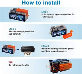 img 1 attached to 💯 Double D 902xl Ink Cartridges Combo Pack (with Upgrade Chip) - Compatible Replacement for HP 902 902XL - Fits HP OfficeJet Pro 6968 6978 6962 6958 6954 6960 6970 6950 6979 6951 Printer (BK,1C,1M,1Y)