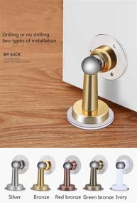 img 2 attached to 🚪 Convenient Stainless Steel Door Stopper: No-Drill Holder with Adhesive Tape – Ideal for Bedroom, Bathroom, Kitchen, and Office!