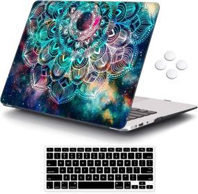 img 4 attached to 📦 iCasso MacBook Air 13 inch Case (Release 2010-2017): Hard Shell Plastic Cover &amp; Keyboard Protector, Compatible with Model A1369/A1466 - Nebula Mandala