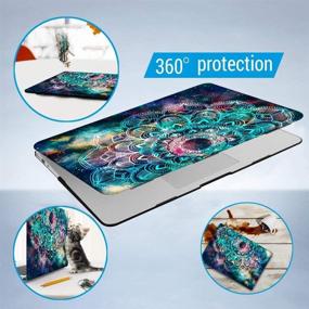 img 2 attached to 📦 iCasso MacBook Air 13 inch Case (Release 2010-2017): Hard Shell Plastic Cover &amp; Keyboard Protector, Compatible with Model A1369/A1466 - Nebula Mandala