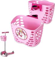 🦄 mini-factory cute cartoon pink unicorn scooter basket for kids - front handler bar carrying basket for kid girls logo