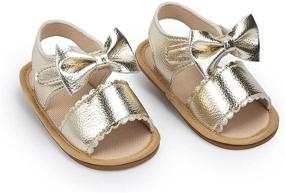 img 4 attached to Premium Princess Flats: Breathable Casual Sandals for Baby Girls and Boys - Ideal for Summer Outdoor Activities and First Steps!