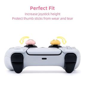 img 2 attached to GeekShare Cute Animal Theme Playstation 5 Controller Thumb Grips, Thumbsticks Cover Set compatible with Switch Pro controller and PS4 PS5 controller, 4 Pcs - Cat and Dog