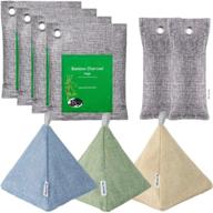 9-pack activated bamboo charcoal bags for home, shoes, closet: 4 square (200g), 3 triangle (200g), 2 elongated (75g) logo