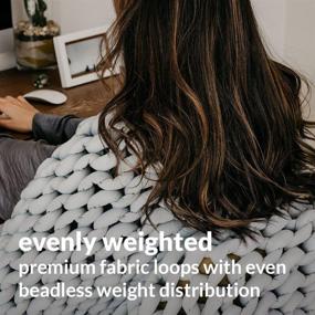 img 2 attached to Nuzzie 20lb Queen Knit Weighted Blanket - Sleep Cooler & Stay Comfortable - Hand Woven Chunky Knit - Breathable Cooling Feel - Light Grey