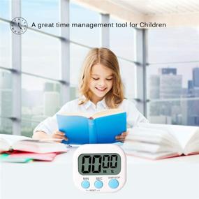 img 1 attached to ⏲️ 4 Pack Magnetic Digital Timers with Loud Alarm for Kitchen, Cooking, Classroom, Countdown, and More - White