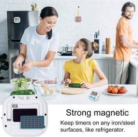 img 2 attached to ⏲️ 4 Pack Magnetic Digital Timers with Loud Alarm for Kitchen, Cooking, Classroom, Countdown, and More - White