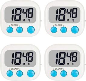 img 4 attached to ⏲️ 4 Pack Magnetic Digital Timers with Loud Alarm for Kitchen, Cooking, Classroom, Countdown, and More - White