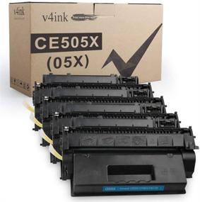 img 4 attached to 🖨️ V4INK 4PK Заменяемый картридж для тонера для HP 05X CE505X - черный тонер для HP P2050 P2055 P2055d P2055dn P2055x Pro 400 M401n M401dne M401dw M425dn M425dw Принтер.