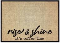 ☕ коврик для кофейни mungo coffee bar: повысьте свой декор кофейни с помощью стиля - отличный аксессуар для кофейной станции - начните утро с ультимативного кофейного опыта - высококачественный плетеный коврик с тканевым подкладом - 20”x14” логотип