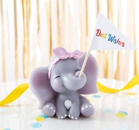 img 1 attached to FLYPARTY Children's Birthday Candles: Adorable Elephant Girl 🐘 Cake Topper Candle for Baby Showers, Weddings & Halloween Decor