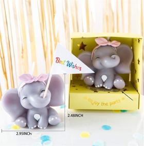 img 3 attached to FLYPARTY Children's Birthday Candles: Adorable Elephant Girl 🐘 Cake Topper Candle for Baby Showers, Weddings & Halloween Decor