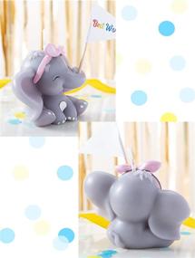 img 2 attached to FLYPARTY Children's Birthday Candles: Adorable Elephant Girl 🐘 Cake Topper Candle for Baby Showers, Weddings & Halloween Decor