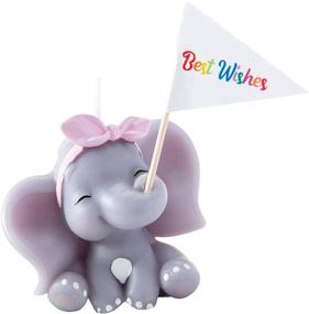 img 4 attached to FLYPARTY Children's Birthday Candles: Adorable Elephant Girl 🐘 Cake Topper Candle for Baby Showers, Weddings & Halloween Decor