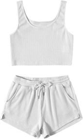 img 4 attached to 👗 SweatyRocks Women's Sleeveless Shorts Outfit: Trendy Women's Clothing for a Stylish Look