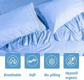 img 2 attached to Bondiance Queen Bed Sheet Set - 6 Piece, Brushed Microfiber 1800 Thread Count Sheets - Super Soft & Cooling - 15-Inch Deep Pocket Sheets (Queen, Lake Blue)