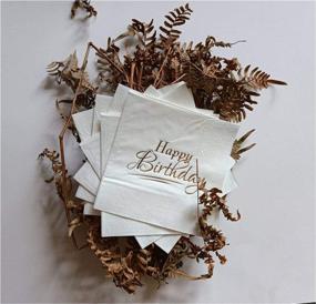 img 1 attached to 🍸 Silver Foil Stamped Cocktail Paper Napkins - 3 Ply, 9.8x9.8 inches, 50-Count 2-Pack White Cocktail Napkins with Silver Foil (100 Pieces) by Nursetree (Rose Gold)
