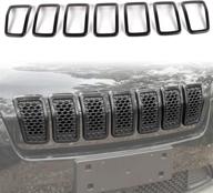🔥 улучшите свой jeep cherokee kl 2019-2020 с накладками решетки jecar из abs пластика в черном цвете логотип
