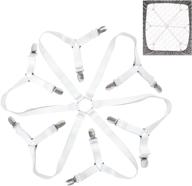 🛏️ attmu sheet straps - elastic bed sheet holder clips, adjustable fasteners for corners, bedding accessories, fits round and square mattresses, 3-way design in white logo