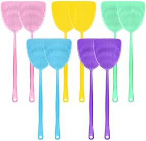 img 4 attached to 🪰 STUHAD 10 Pack Plastic Colorful Fly Swatters with Sturdy and Flexible Manual Grips - Vibrant and Efficient Bug Zappers in 5 Colors!