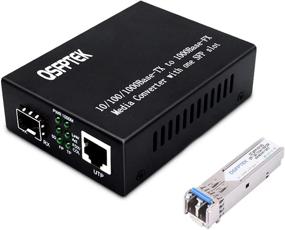 img 4 attached to Преобразователь среды QSFPTEK Gigabit Ethernet: одномодовый двойной оптический коннектор LC, 10/100/1000Base-T в 1000Base-LX, дальность до 20 км.