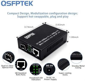 img 3 attached to QSFPTEK Gigabit Ethernet Media Converter: Single Mode Dual LC Fiber, 10/100/1000Base-T to 1000Base-LX, up to 20km Range