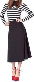 img 2 attached to Dani's Choice Elastic Waist A-line Flared Long Skirt: Enhancing Fashion and Comfort