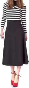 img 4 attached to Dani's Choice Elastic Waist A-line Flared Long Skirt: Enhancing Fashion and Comfort