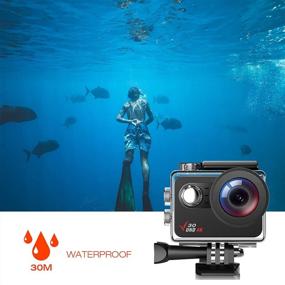 img 3 attached to 📷 Explore Adventure with Action Camera 4K 30FPS: Ultra HD, Waterproof, Wide Angle, PC Webcam, WiFi, EIS Stabilization, 100FT Waterproof, 2'' Touch Screen, 1350mAh Batteries and Accessories Kit