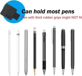 img 1 attached to 🖊️ ProCase Pen Loop Holder (5 Pack) for Notebooks Journals Planners Tablet Case - Self Adhesive Leather Pencil Holder with Elastic Loop for Pens, Apple Pencil, Stylus Pen, Black