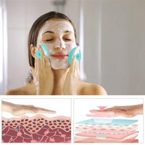 img 2 attached to 🧖 2pcs Silicone Face Scrubber and Exfoliating Lip Brush Set - Facial Cleansing and Blackhead Remover Tools